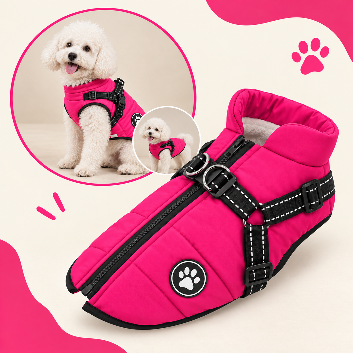 Manteau-Harnais MUSEAU™ — Le 2-en-1 qui change les balades de votre chien